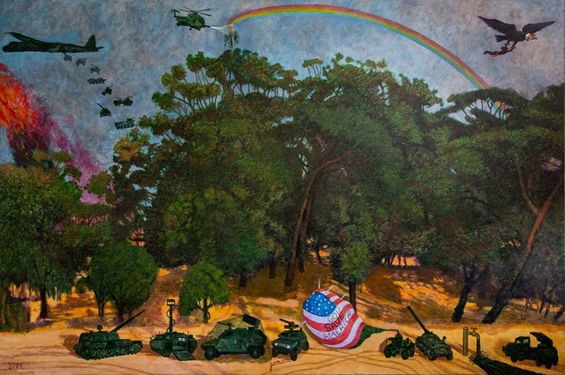 José Gamarra God Save America, 2004. Oil on canvas, 200 x 300 cm. Museo Nacional de Artes Visuales collection, Uruguay